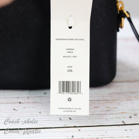 Tory Burch 149694 Emerson Dome Satchel Saffiano Leather Crossbody in Black - Picture 9 of 12